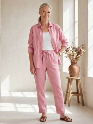 Set met blouse en tapered broek