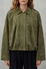 Oversized bomberjack met mandarin kraag