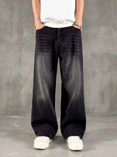 Loose fit jeans met wide leg
