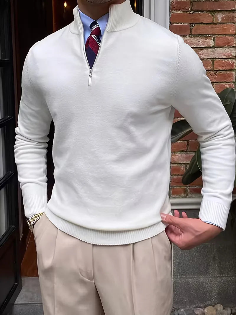 Trui met kraag en half-zip