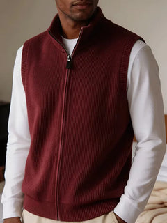 Knit vest met mock neckline