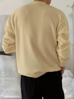 Trui met ribbelstructuur en crew neckline