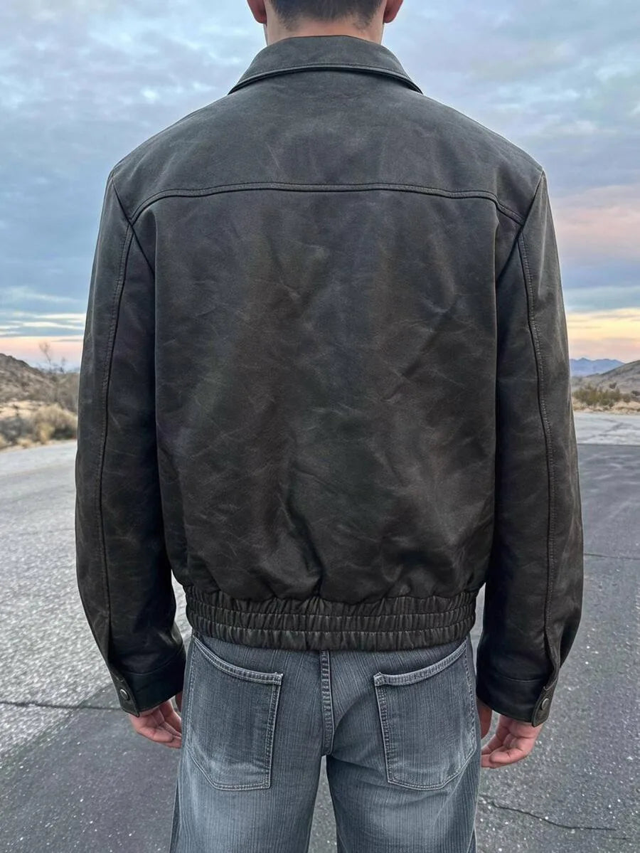 Bomberjack van bruin suede