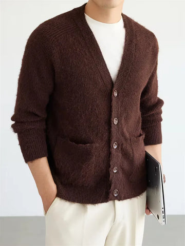 Cardigan met V-neck en voorzakken