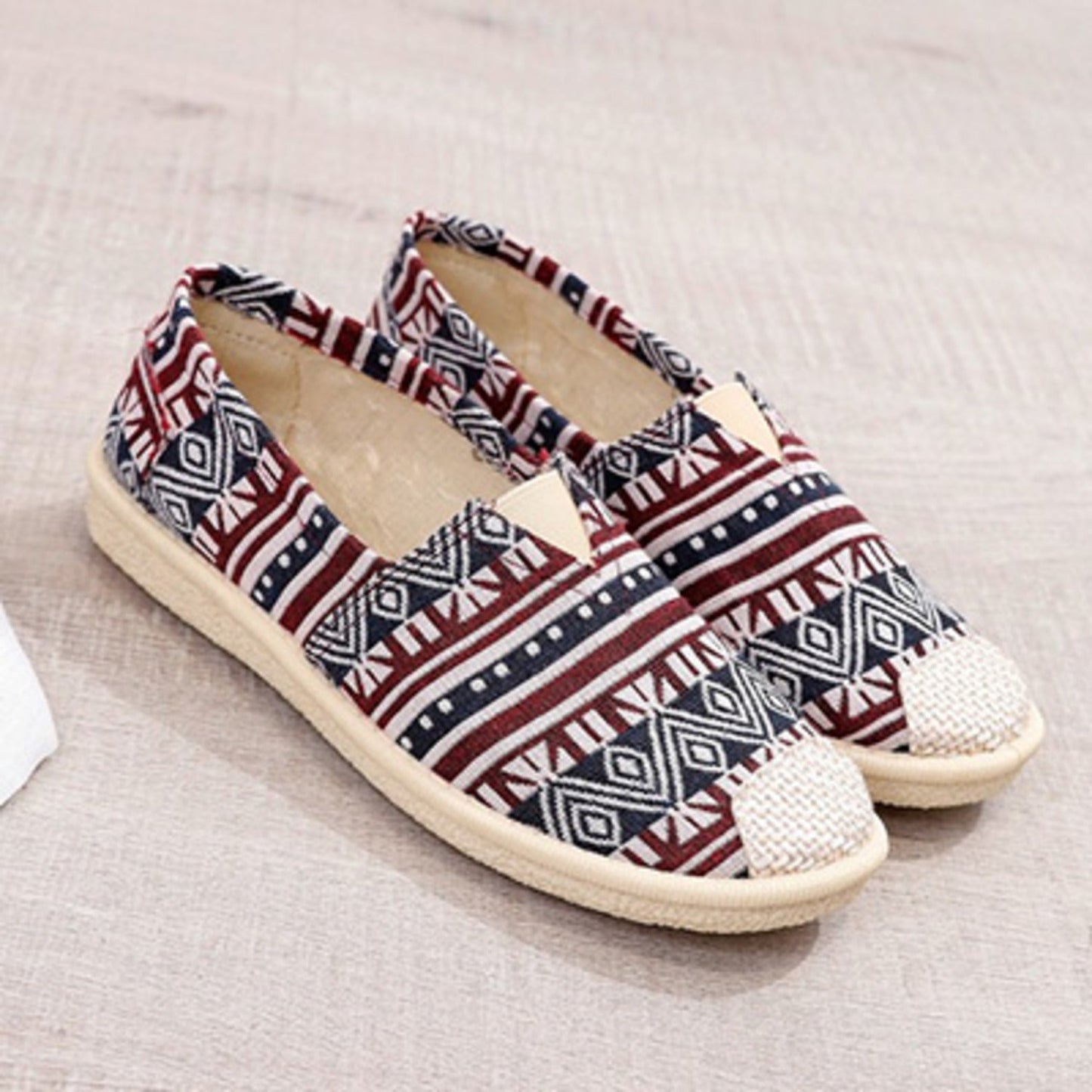 Eline | Platte espadrilles met contraststrepen