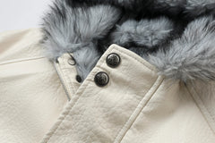 Leren jas met shearling interieur