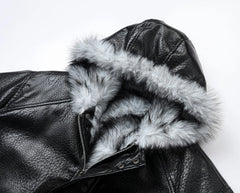 Leren jas met shearling interieur