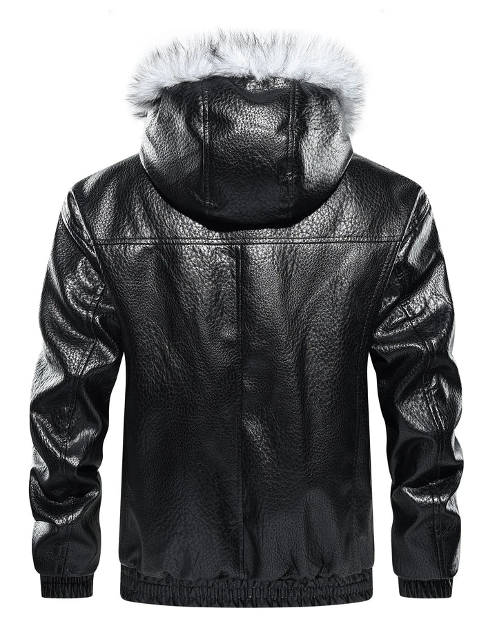 Leren jas met shearling interieur