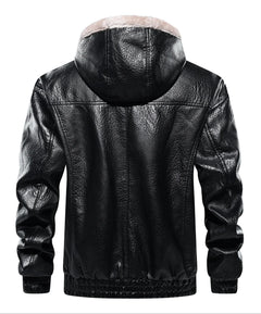 Leren jas met shearling interieur