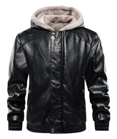 Leren jas met shearling interieur