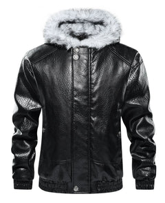 Leren jas met shearling interieur