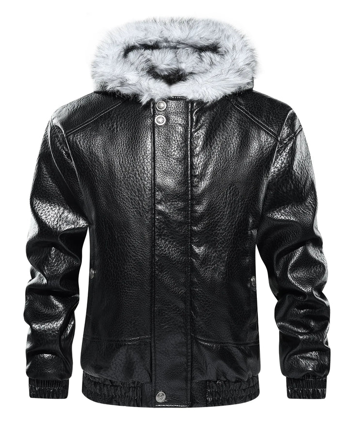 Leren jas met shearling interieur