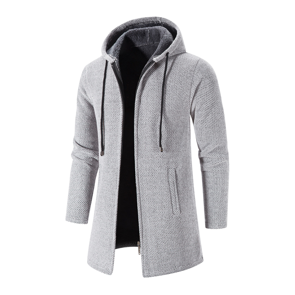 Jens | Lange heren hoodie jas