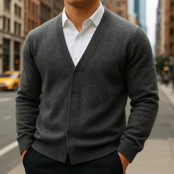 Cardigan van cashmere met V-hals