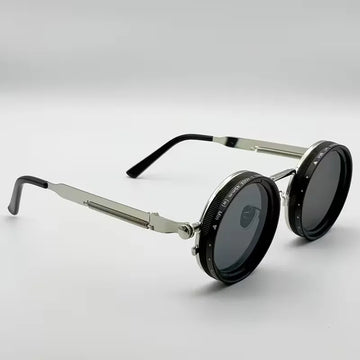 Ronde zonnebril met steampunk design