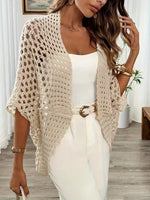 Crochet cardigan lichtbeige