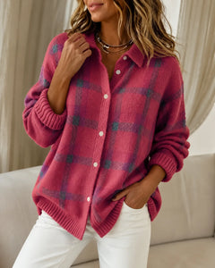 Cardigan met ruit en knopen