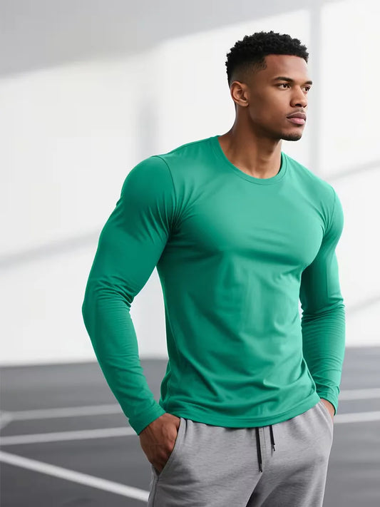 Longsleeve slim fit groen