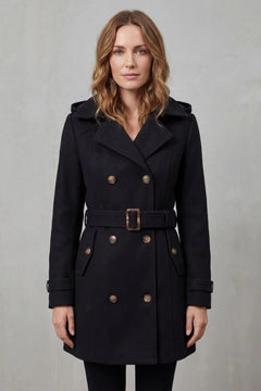 Hooded trenchcoat met ceintuur