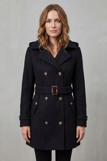 Hooded trenchcoat met ceintuur