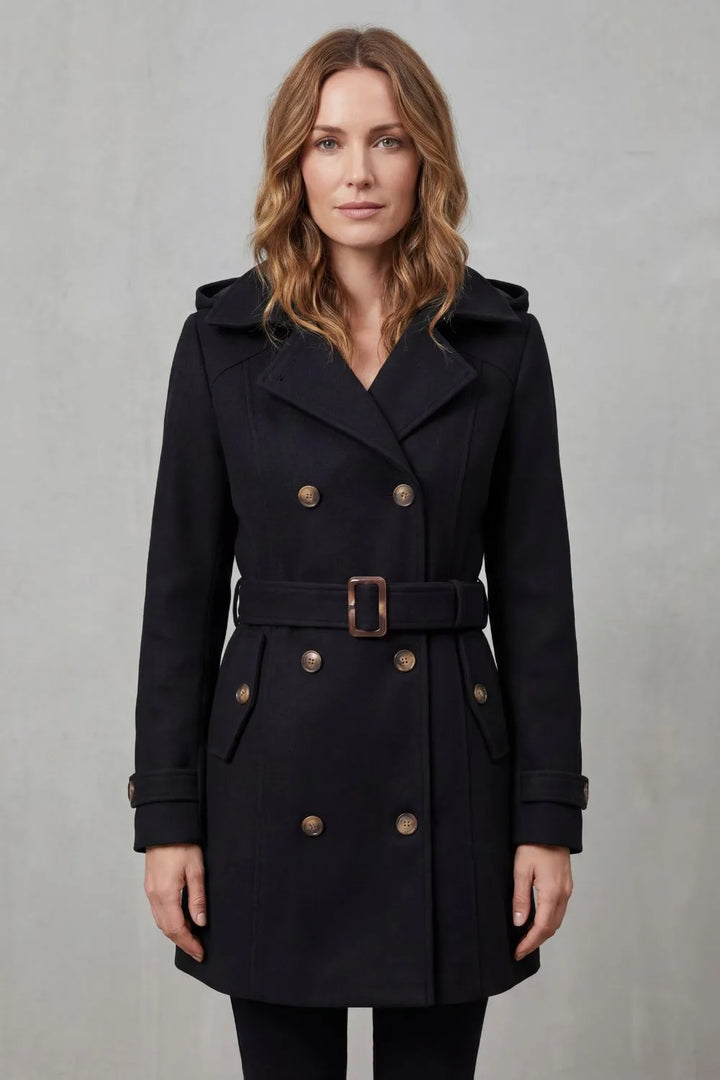 Hooded trenchcoat met ceintuur