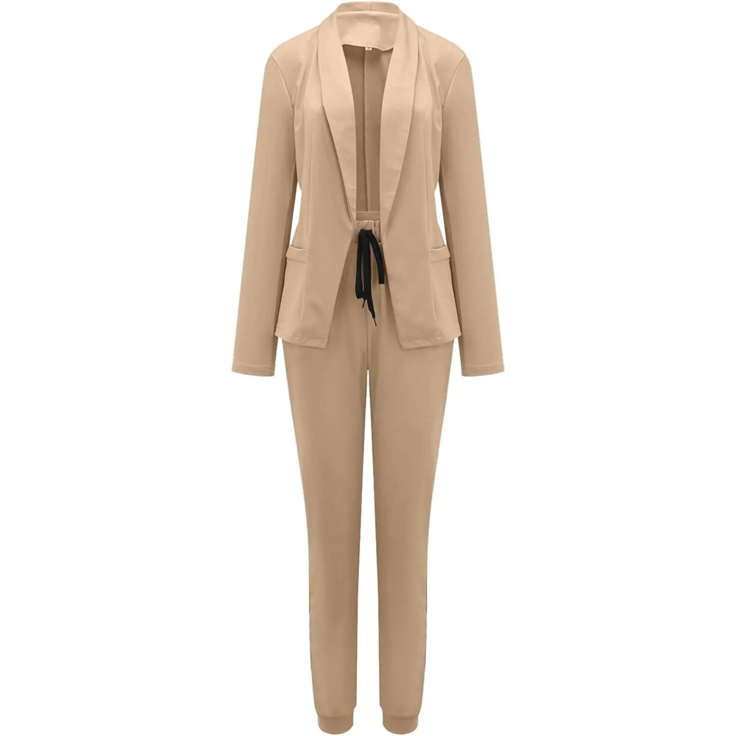 Slim-fit blazer en broek set, uitgevoerd in een trendy effen kleur voor een stijlvolle en verfijnde look. Gemaakt van hoogwaardige materialen voor comfort, duurzaamheid en een moderne uitstraling. Maattabel beschikbaar voor de perfecte pasvorm.