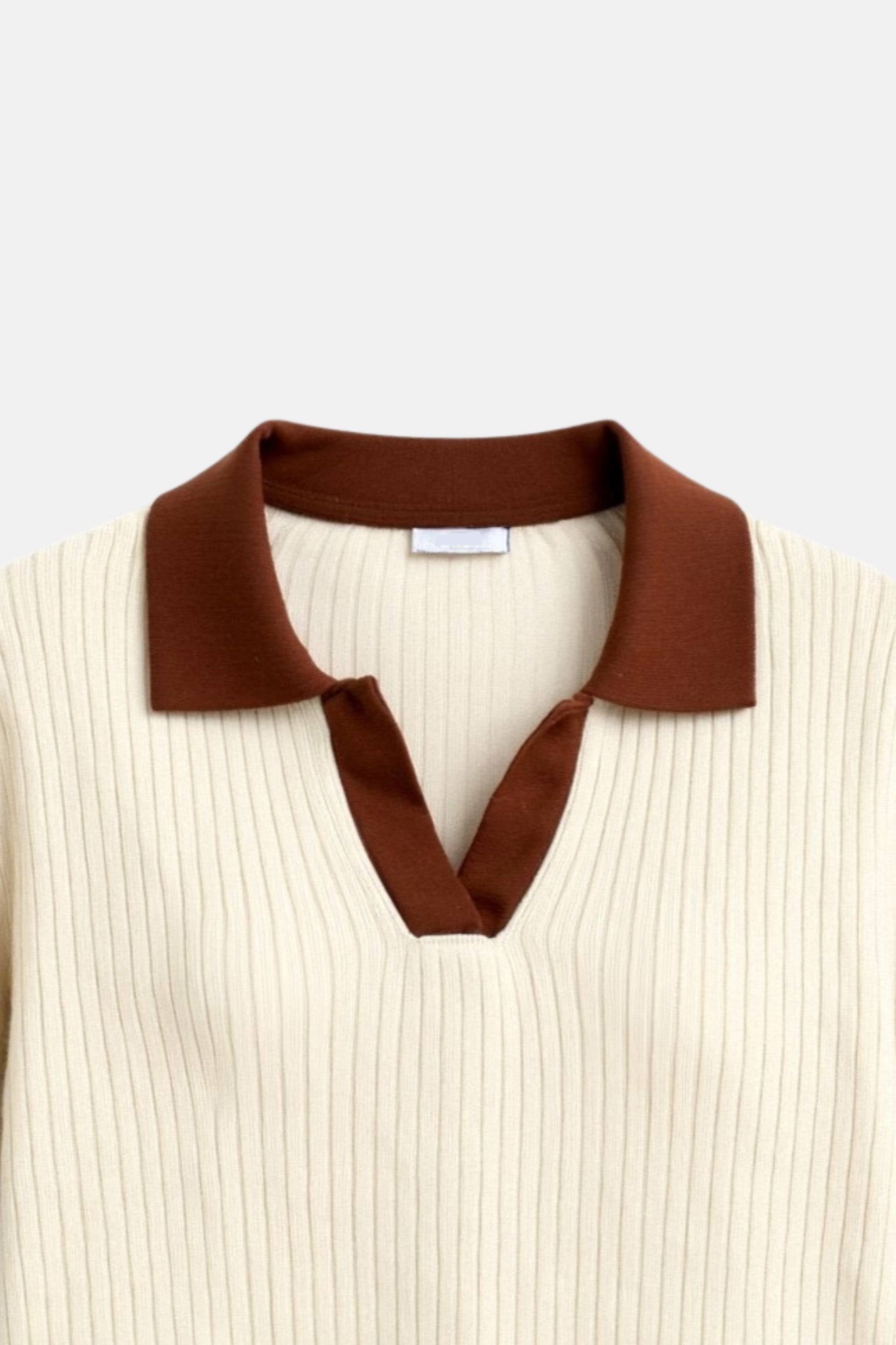 Elisabeth | Stijlvolle Katoenen Polo met Kleurblokken