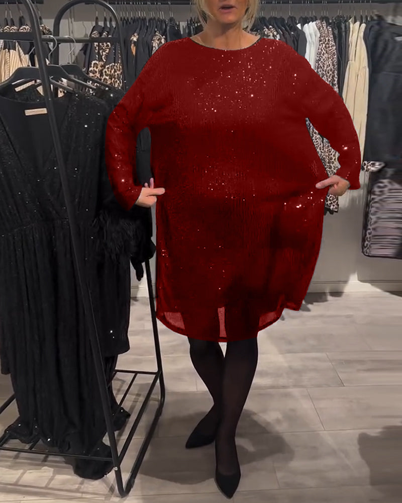 Christmas Sequin Dress with Open Back