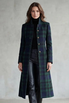 Lange jas met Highland check