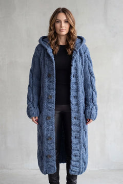 Oversized kabel gebreide cardigan