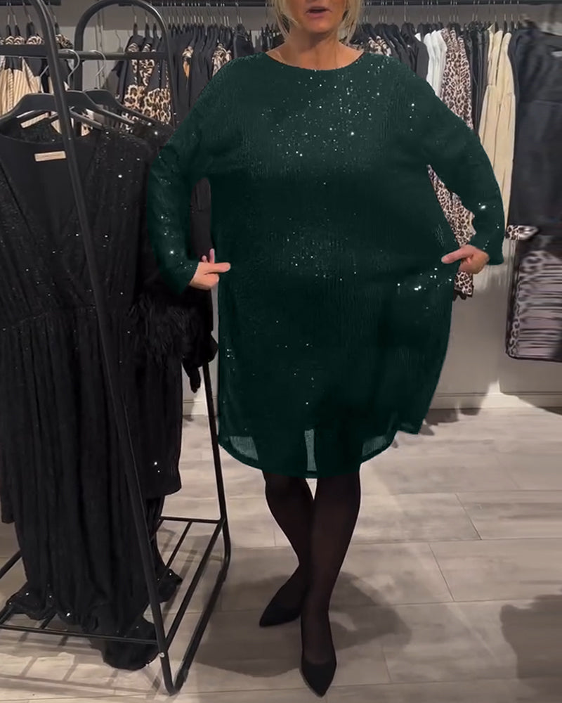 Christmas Sequin Dress with Open Back