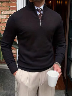 Trui met kraag en half-zip