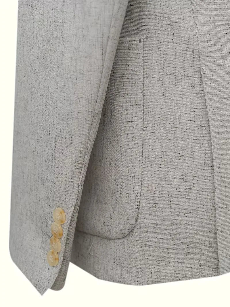 Blazer met V-hals en knopen