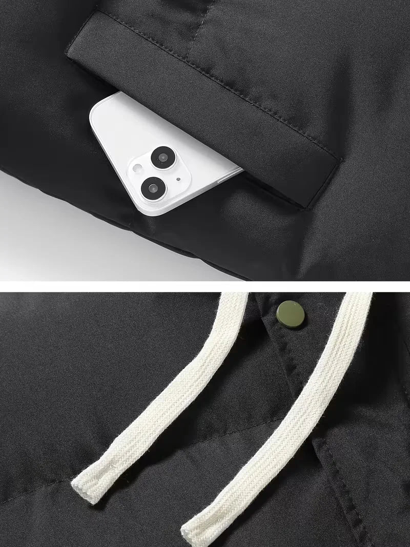 Oversized puffer jacket met capuchon
