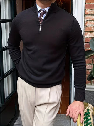 Trui met kraag en half-zip