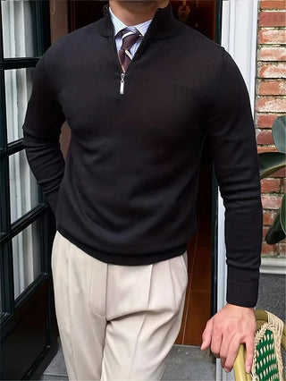 Trui met kraag en half-zip