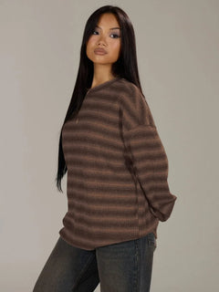 Oversized sweater met gestreept patroon