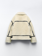 Fabienne | Teddy Jacket super zachte witte fleece jas voor dames