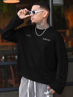 Oversized longsleeve met graphic slogan