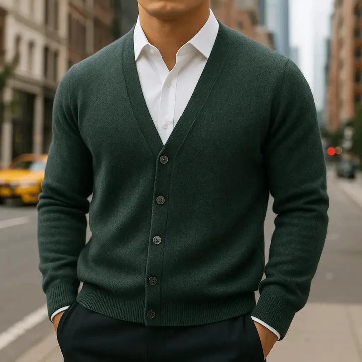 Cardigan van cashmere met V-hals