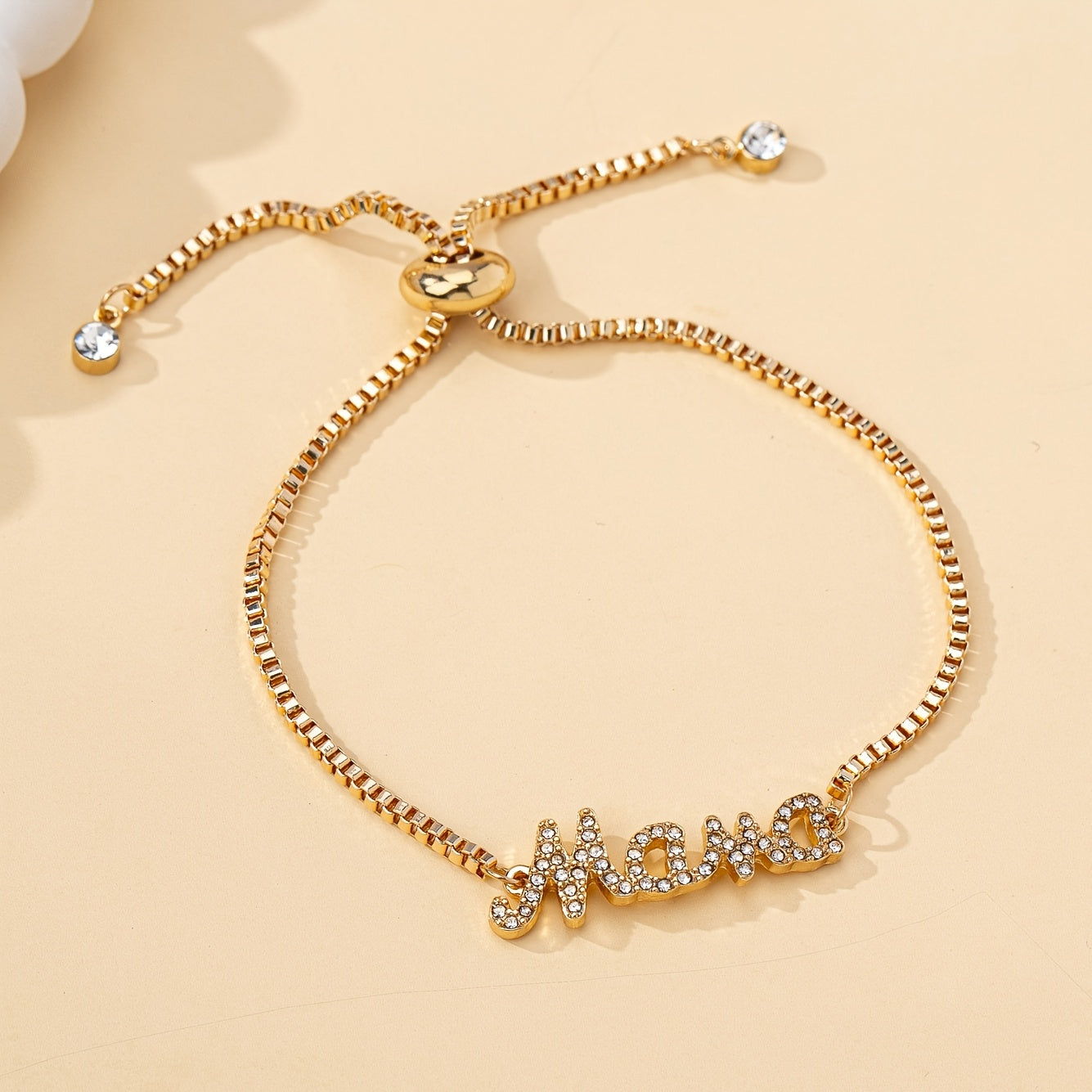 Mooie Mama Letter Bedelarmband met Nepdiamanten