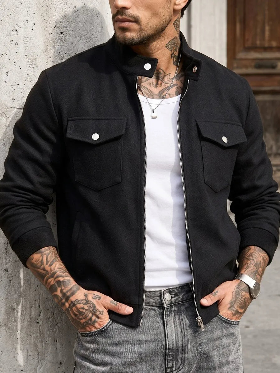 Bomberjack met collared neckline