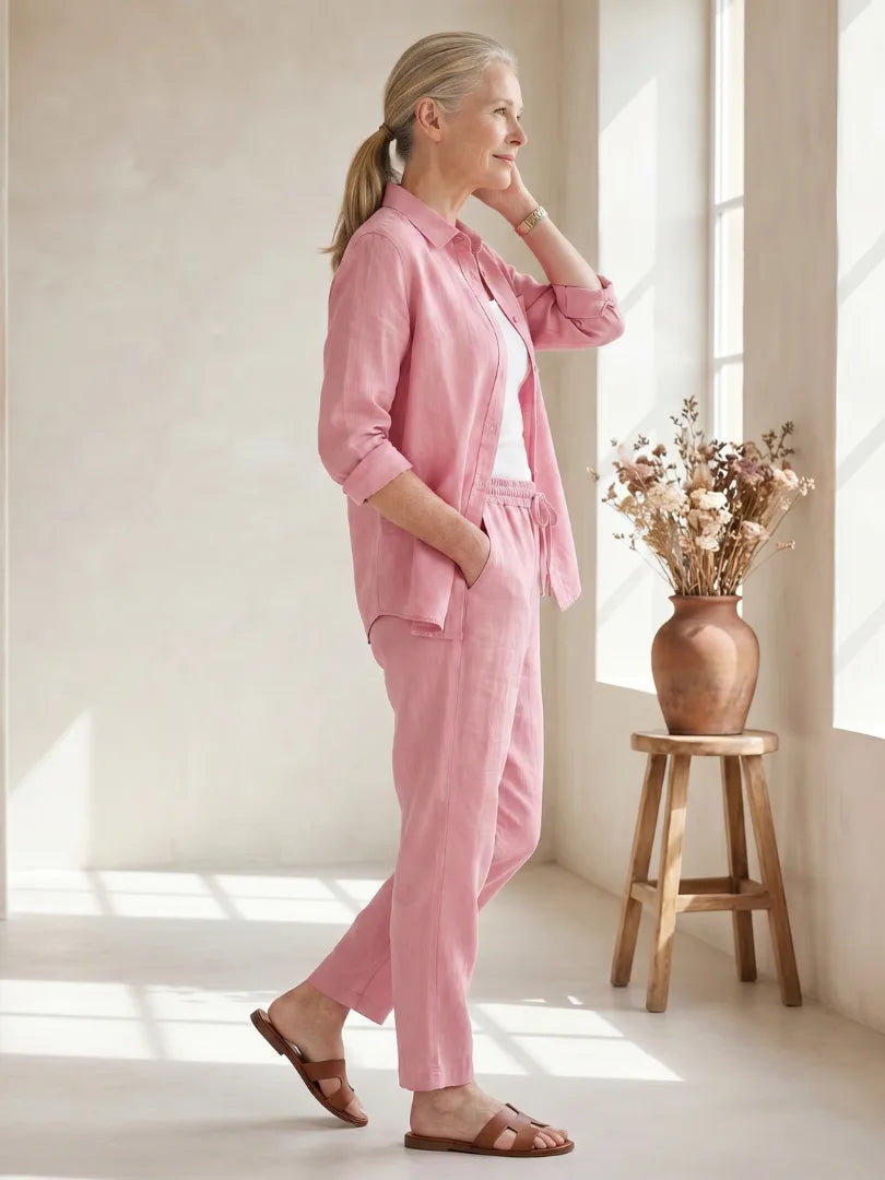 Set met blouse en tapered broek