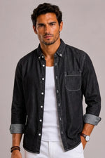 Casual denim overhemd met lange mouwen