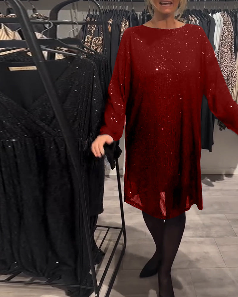 Christmas Sequin Dress with Open Back