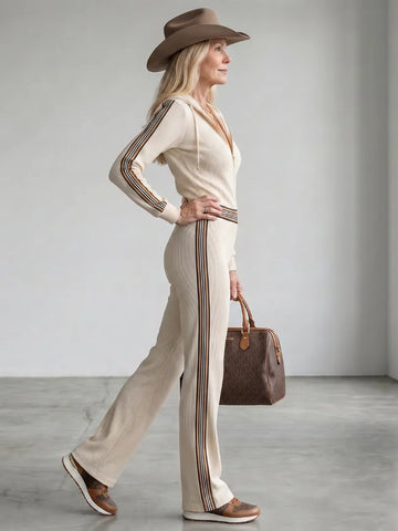 Jumpsuit met rits en capuchon