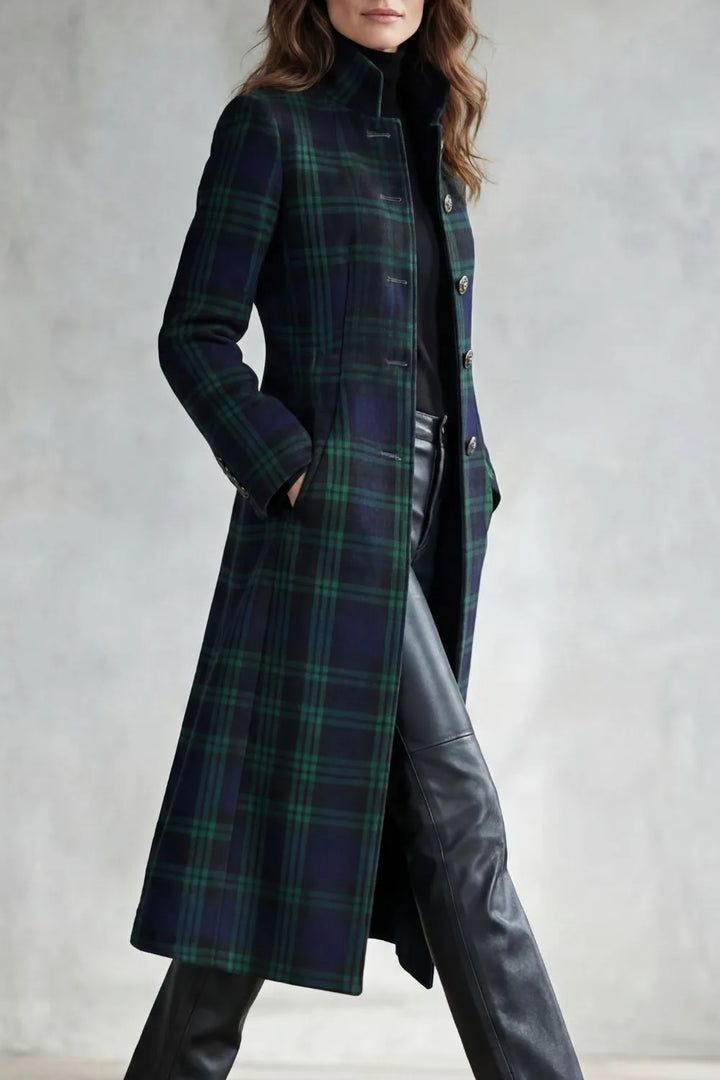 Lange jas met Highland check