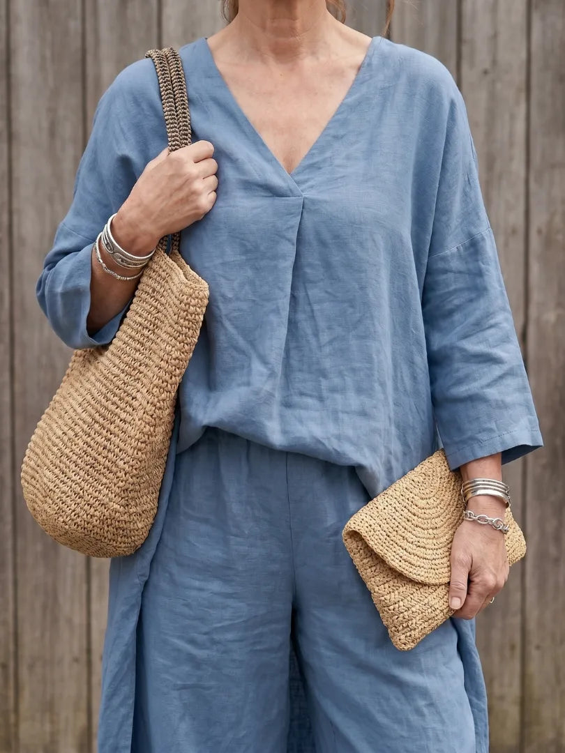 Set met oversized top en wijde broek