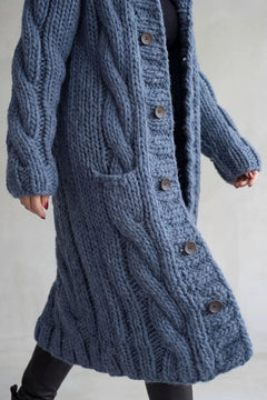 Oversized kabel gebreide cardigan