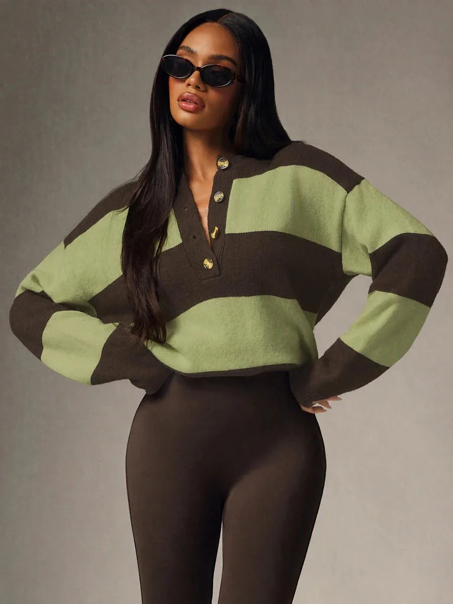 Oversized sweater met knopen